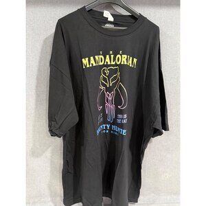 The Mandalorian Bounty Hunter For Hire 4XLT T-Shirt Black Star Wars Official